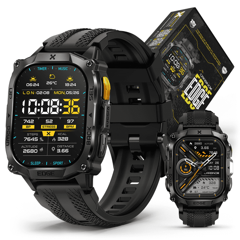 Carbinox Edge Smart Watch Rugged, 1.96″ AMOLED, Stainless Steel
