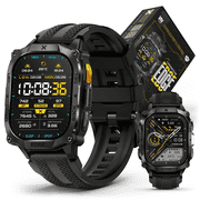 Carbinox Edge Smart Watch Rugged, 1.96  AMOLED, Stainless Steel, IP69K/5ATM Fitness trackers, Dual-Band GNSS, 500mAh, Bluetooth Calls, Smart Watch for Android Phones iOS Black
