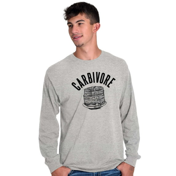 Carbivore Pancake Breakfast Foodie Long Sleeve TShirt Men Women Brisco Brands M