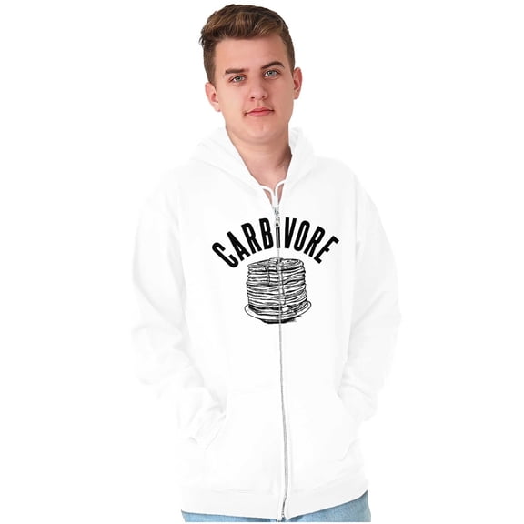 Carbivore Pancake Breakfast Foodie Zip Up Hoodie Men's Women's Brisco Brands X