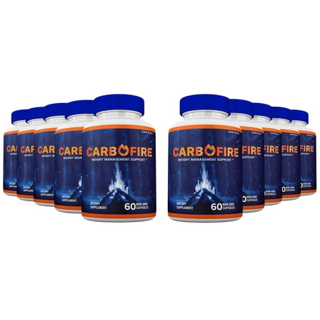 Carbofire, Carbofire Capsules Maximum Strength Formula Carbo Fire Pills Supplement, 60 Capsules (10 Pack)