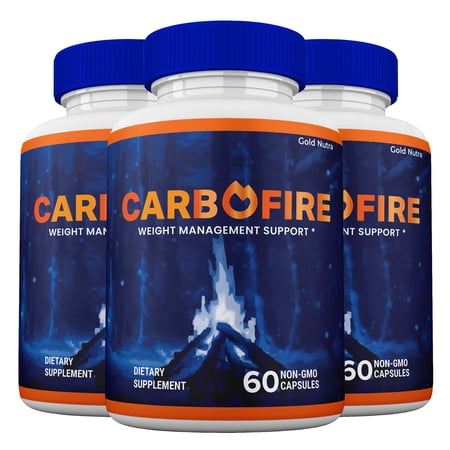 Carbofire, Carbofire Capsules Maximum Strength Formula Carbo Fire Pills Supplement, 60 Capsules (3 Pack)