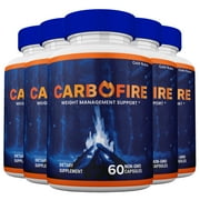 Carbofire, Carbofire Capsules Maximum Strength Formula Carbo Fire Pills Supplement, 60 Capsules 5 Pack
