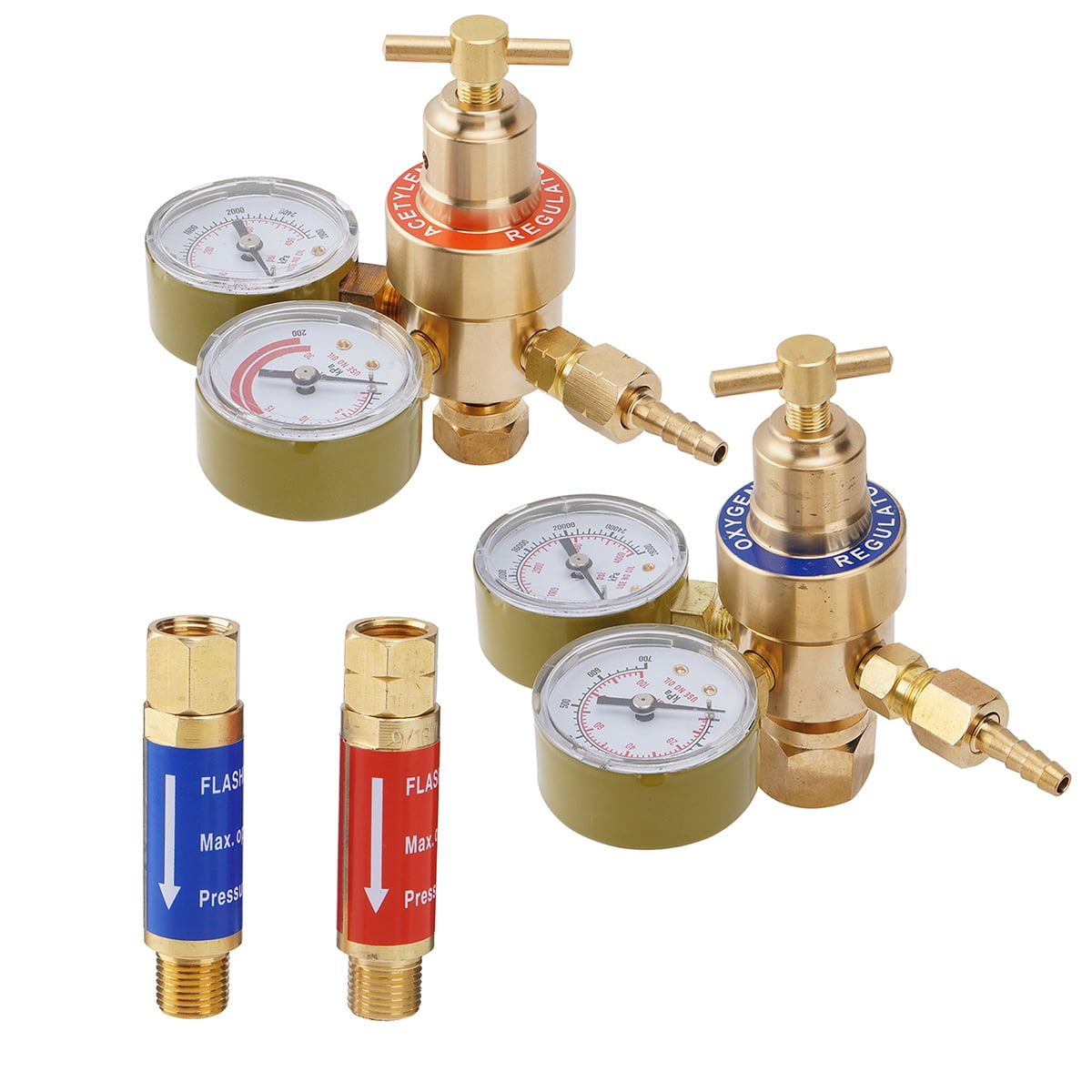 Carbole Oxygen and Acetylene Regulators Welding Gas Gauges Pair for