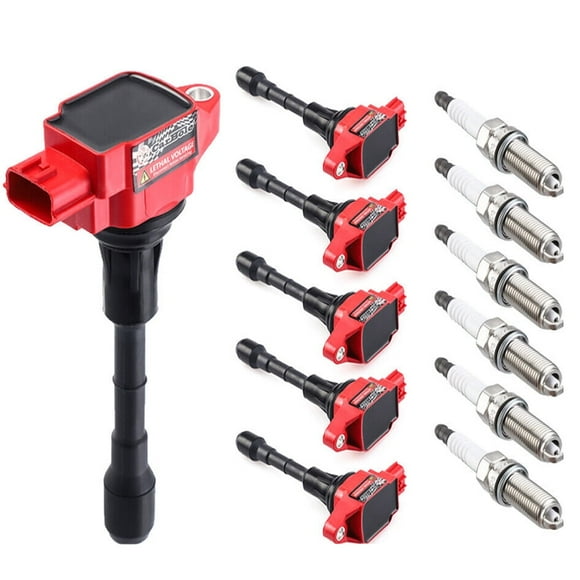 Carbole Set of 6 Ignition Coil and Spark Plug Pack for Nissan Infiniti Maxima Replacement for UF550