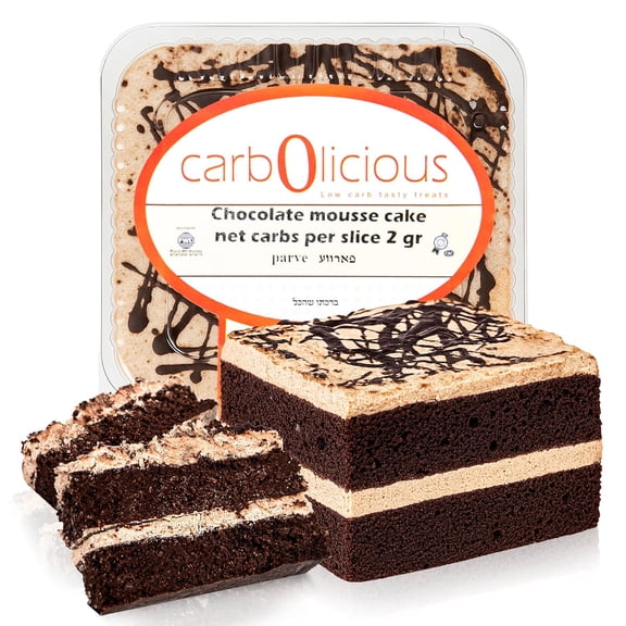 Carbolicious Chocolate Mousse Cake, Keto Friendly, Sugar Free, Low Carb Dessert, 8oz (Chocolate)