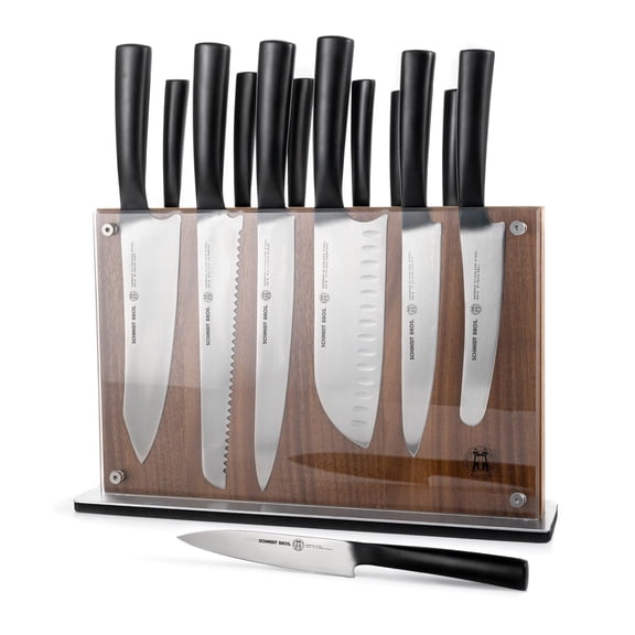 Schmidt Brothers Cutlery Carbon 6, 15-Piece Knife Block Set