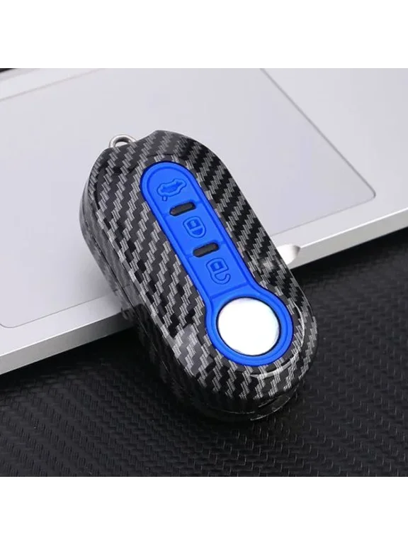 Carbon Abs Car Key Fob Shell Cover for FIAT 500 500L 500X Abarth 3-Button Folding Key auto keychain
