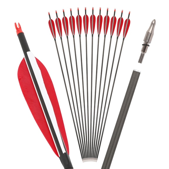 Carbon Arrows ID6.2mm Feathers 33'' Archery Compound Recuver HuntingTarget