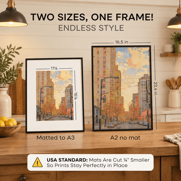 Carbon Black A2 3-Pack Metal Picture Frame with Tempered Glass