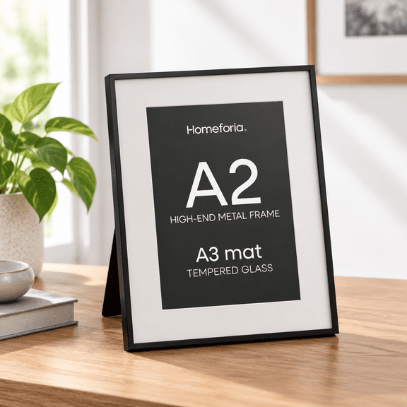 Carbon Black A2 3-Pack Metal Picture Frame with Tempered Glass