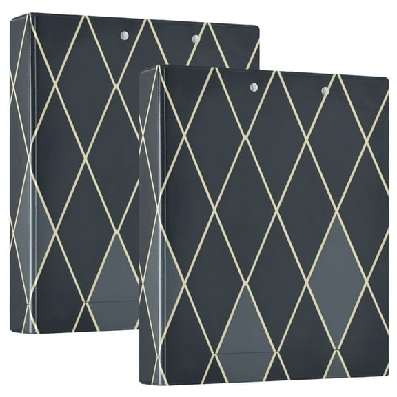 Carbon Black Block Hardcover 3 Ring Binder 1.5” Round Rings Letter Size Paper Pockets for School Office Supplies