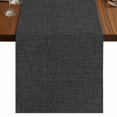 thumbnail image 1 of Carbon Black Burlap Cotton Table Runner 16x72 Inches Long, Rustic Farmhouse Solid Color Farmhouse Table Runners, Outdoor Dining Table Decor for Baby Shower/Party/Wedding, 1 of 8