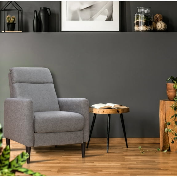 Carbon Black Recliner Chair With Pushback Feature - Stylish Upholstery, 33.85 In W X 39.28 H 29.37 D, 74.09 Lb Reclining Mechanism Upholstered,