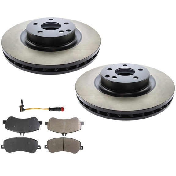 Carbon Brake Rotors, Pads & Sensors Kit - 2010-2015 for GLK350, for GLK250 - Vented, D3EA Certified, High Heat Ceramic and Steel, Fits Front Left and Right