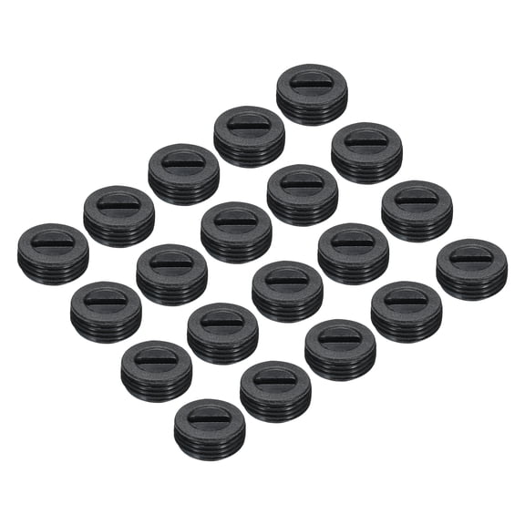 Carbon Brush Holder Cap Motor Electric Brush Plastic Cover Thread Black 12mm/0.47 Inch OD 30 Pcs