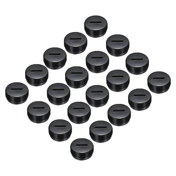 Carbon Brush Holder Cap Motor Electric Brush Plastic Cover Thread Black 22mm/0.86 Inch OD 30 Pcs