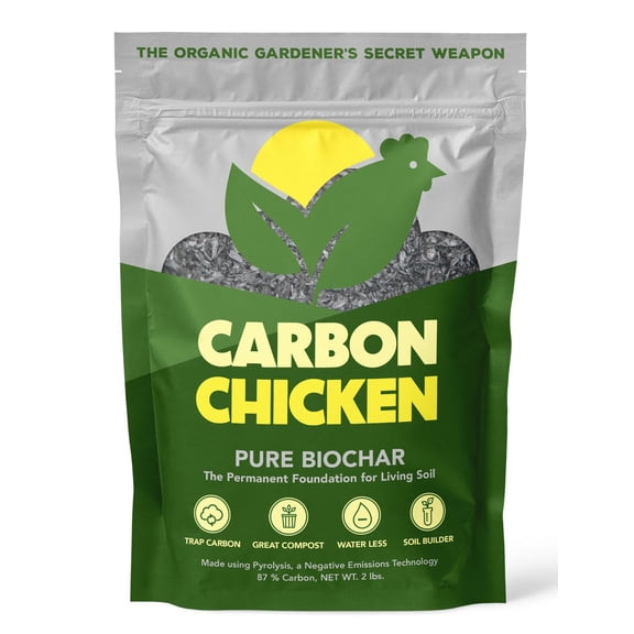 Carbon Chicken Pure Biochar  100% Organic Soil Carbon Amendment, 4-6mm, OMRI Listed