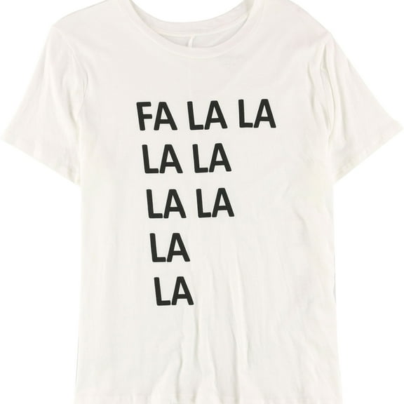 Carbon Copy Womens FA LA LA Graphic T-Shirt, White, Medium