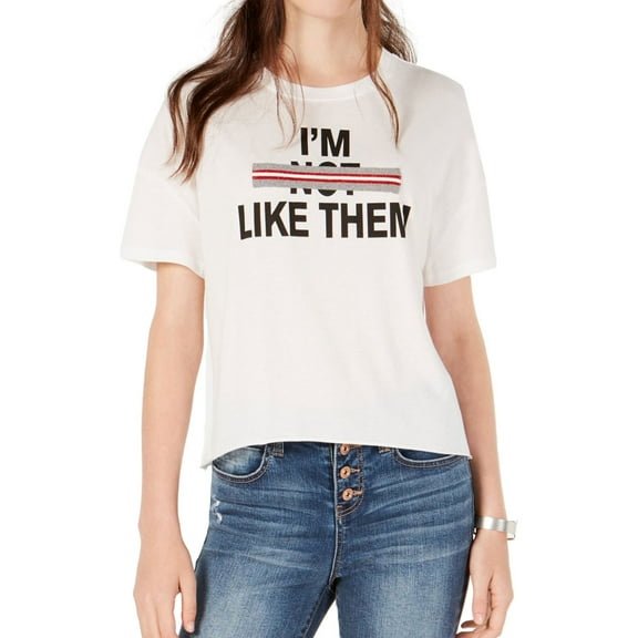 Carbon Copy Womens I'm Not Like Them Graphic T-Shirt, White, Medium