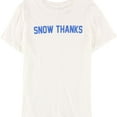 thumbnail image 1 of Carbon Copy Womens Snow Thanks Graphic T-Shirt, White, Medium, 1 of 1