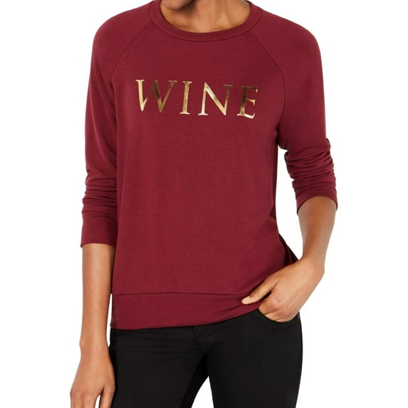 Carbon Copy Womens Wine Sweatshirt, Red, X-Small