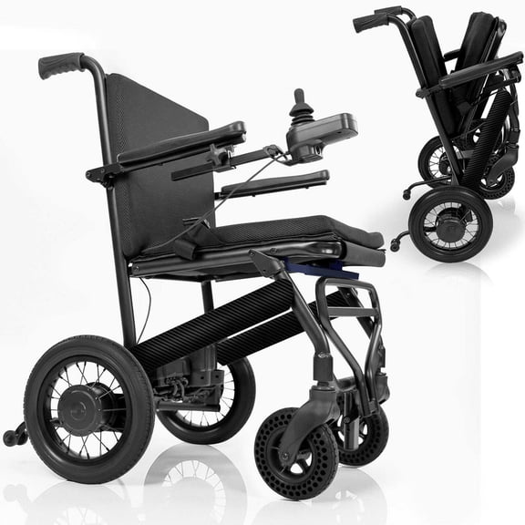 Vive Carbon Fiber Lightweight Electric Wheelchair  Foldable Power Wheelchair for Adults, Ultralight 39 lbs, Portable Travel Mobility Aid for Seniors