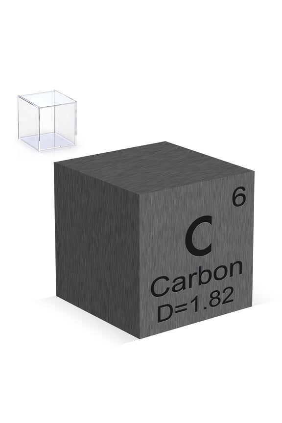 Carbon Cube 99.9% Pure Graphite Element 0.39" High Density Cube for Element Collections Lab Experiment DIY Teacher Science Creative Gift with Acrylic Case Box(C 10mm)