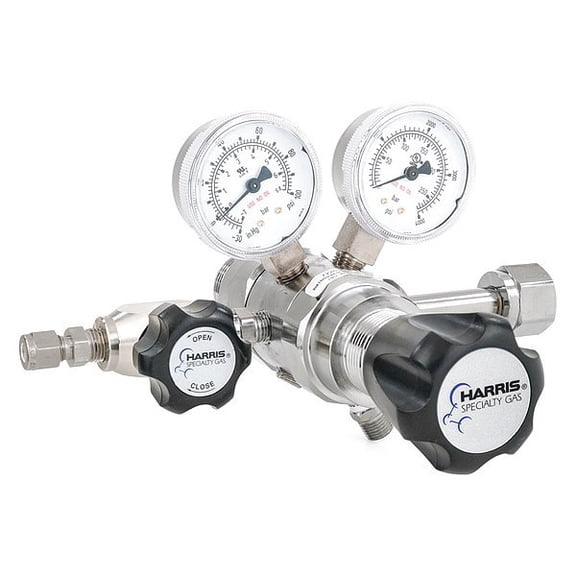 Carbon Dioxide specialty gas lab regulator, CGA 320, 2-stage, chrome-plated 0-50 PSI