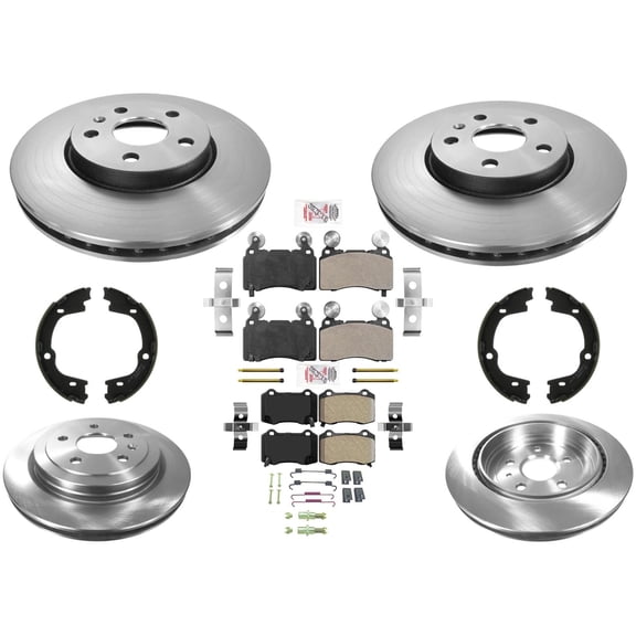 Carbon Disc Brake Rotors Metallic Brake Pads Parking Shoe for Camaro 10-15 6.2L