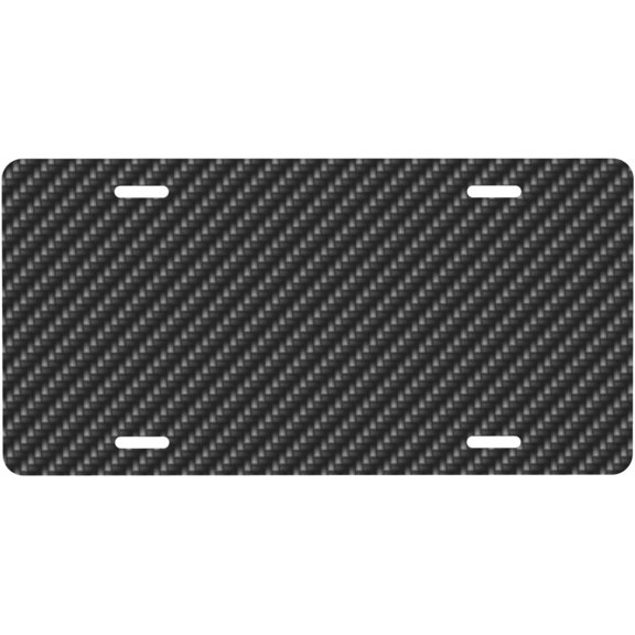 Carbon Fiber 1&2 Options Decorative License Plate with Auto Plate Cover, Aluminum Metal, 6 x 12 Inch