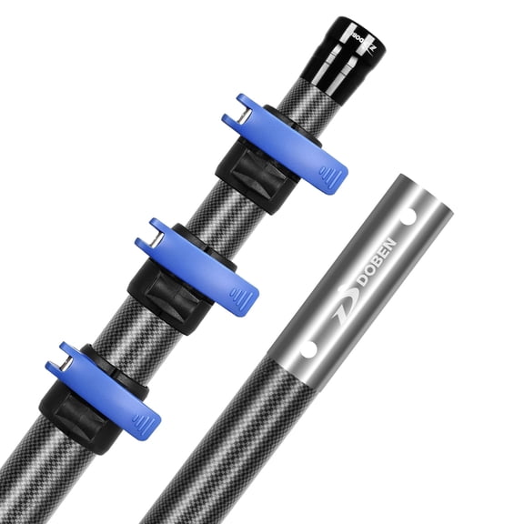 Carbon Fiber 12FT Adjustable Telescopic Pool Pole with Quick-Release Lock - Compatible with Skimmer Nets, Brushes & Vacuums