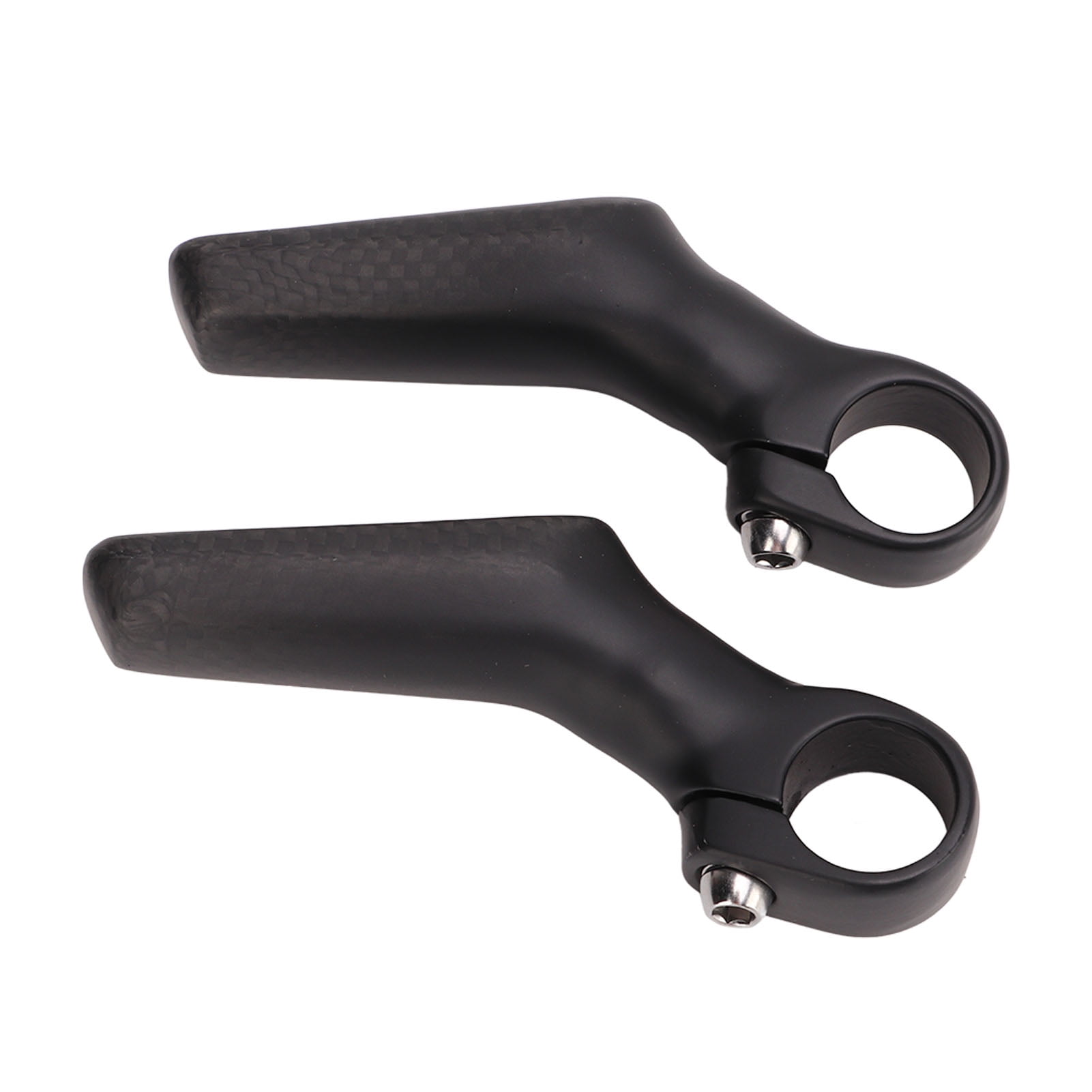 Carbon Fiber 3K L Shape Ergonomic Road Bike Bar Ends 1 Pair Matte