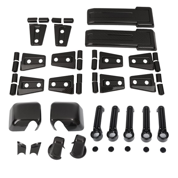 Carbon Fiber ABS Door Hinge Handle Cover Trim Kit For 07-18 Jeep Wrangler JK JKU