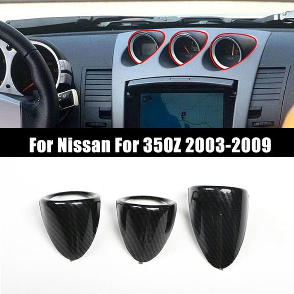 Carbon Fiber ABS Pattern Interior Gauge Pad Cover Trim for NISSAN 350Z Z33 2003-2009 Dashboard Console Decorative Panel Protector Black Finish