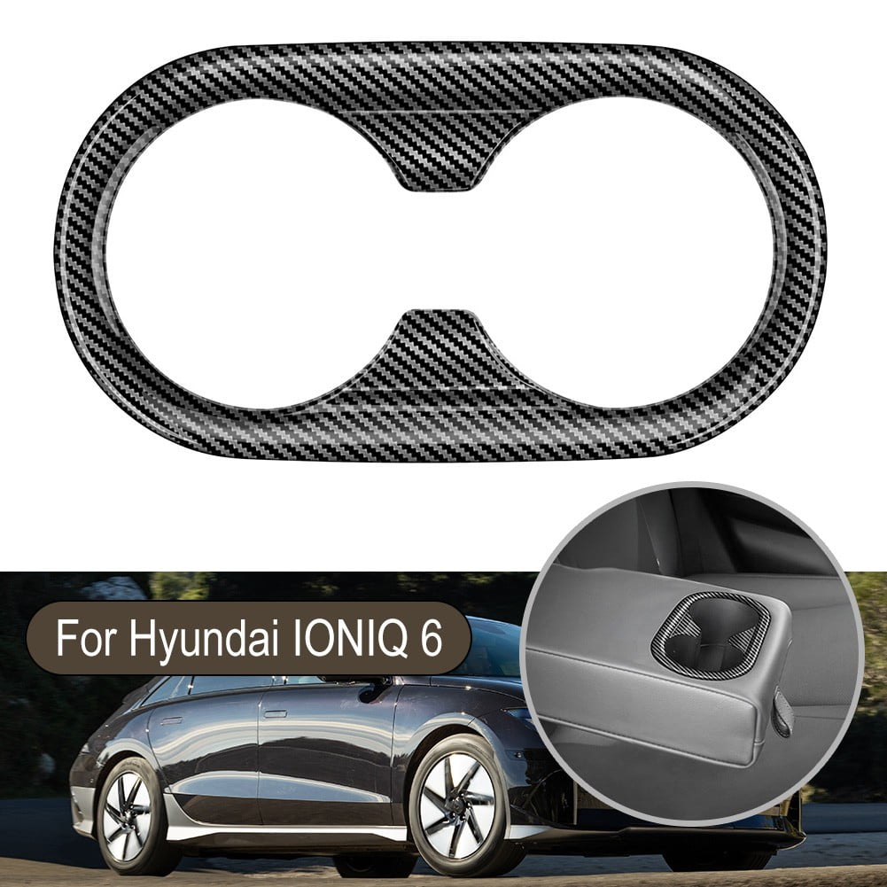 Carbon Fiber Abs Interior Rear Water Cup Holder Cover Trim For Hyundai ...