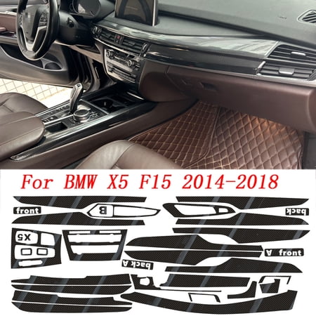 Carbon Fiber BMW X5 F15 2014-2018 5D Car Film Interior Sticker Center Console Gear Dashboard Air Door Handle Lift Panel
