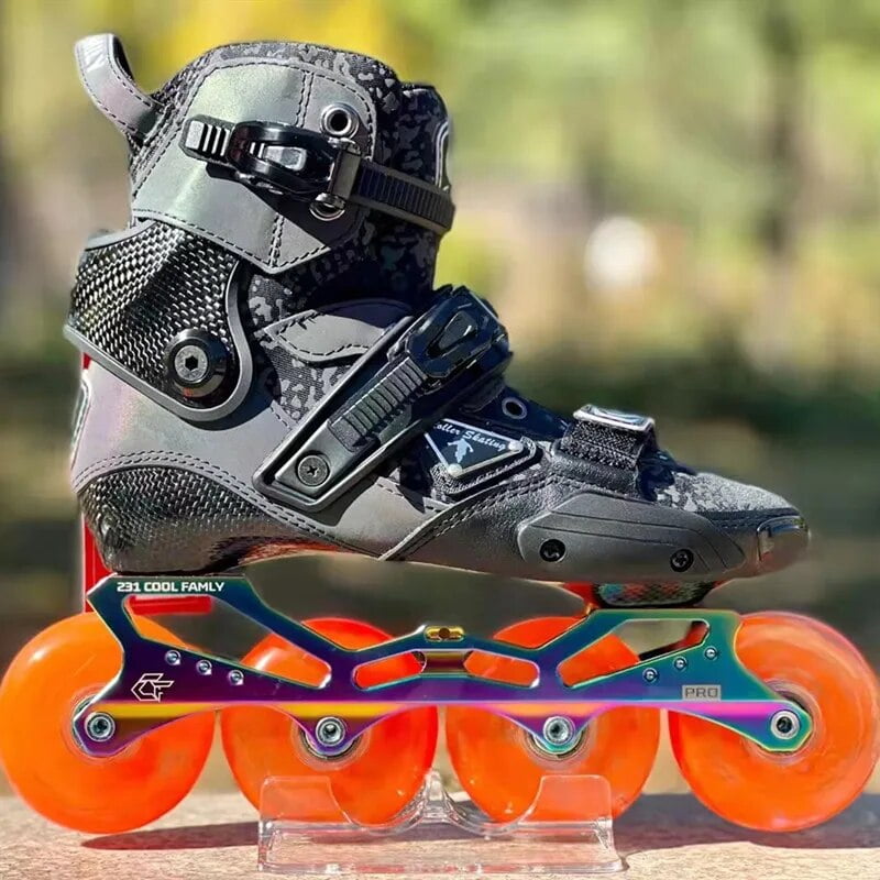 Carbon Fiber Boots Reflective Slalom Skating Shoes for Adults Shine