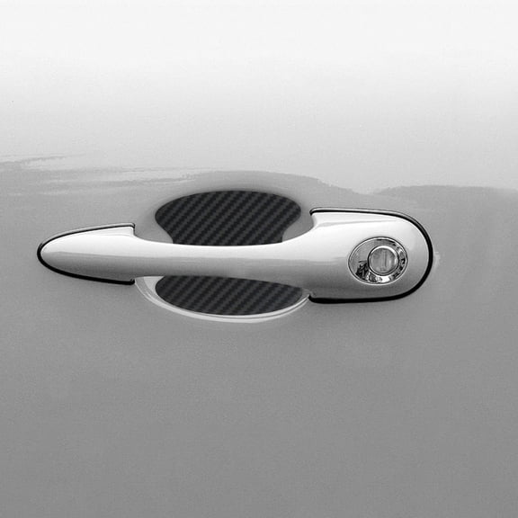 Carbon Fiber Car Door Handle Scratch Protector, Door Handle Bowl Paint Guard Cover Sticker, Exterior Auto Protective Film for Most Vehicles (Black)