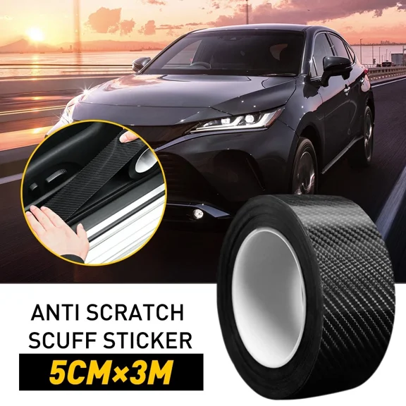 Carbon Fiber Car Door Plate Sill Scuff Cover Anti Scratch Sticker Accessories