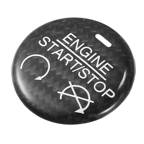 Carbon Fiber Car Engine Start Stop Button Sticker Decal Interior Trim for Ford for Mustang 2015-2022 Black