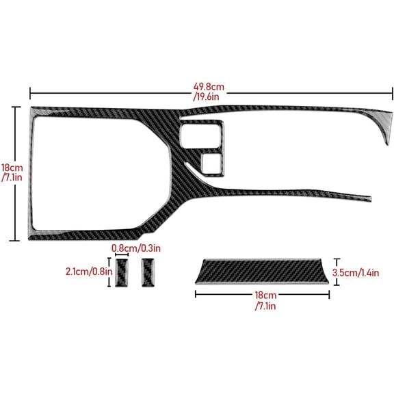 Carbon Fiber Car Gear Shift Panel Cover Center Console External Frame Sticker Interior Trim for Subaru Impreza 2017-2023 Crosstrek 2018-2023 Accessories (Black)