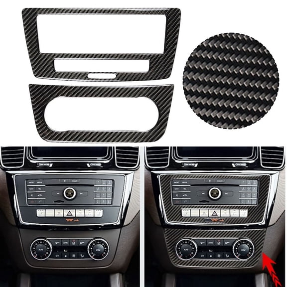 Carbon Fiber Car Inner Center Console Cd Panel Trim For Benz Gle W166 2015-2019