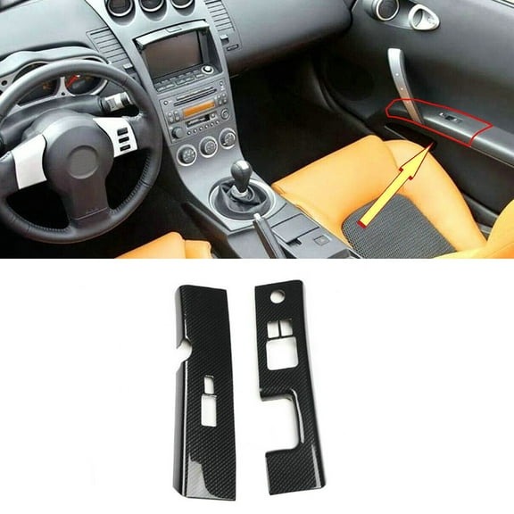 Carbon Fiber Car Interior Glass Switch Covers, ABS For Nissan 350z Z33 2006 2008, Easy Installation, Premium and Stylish Decor