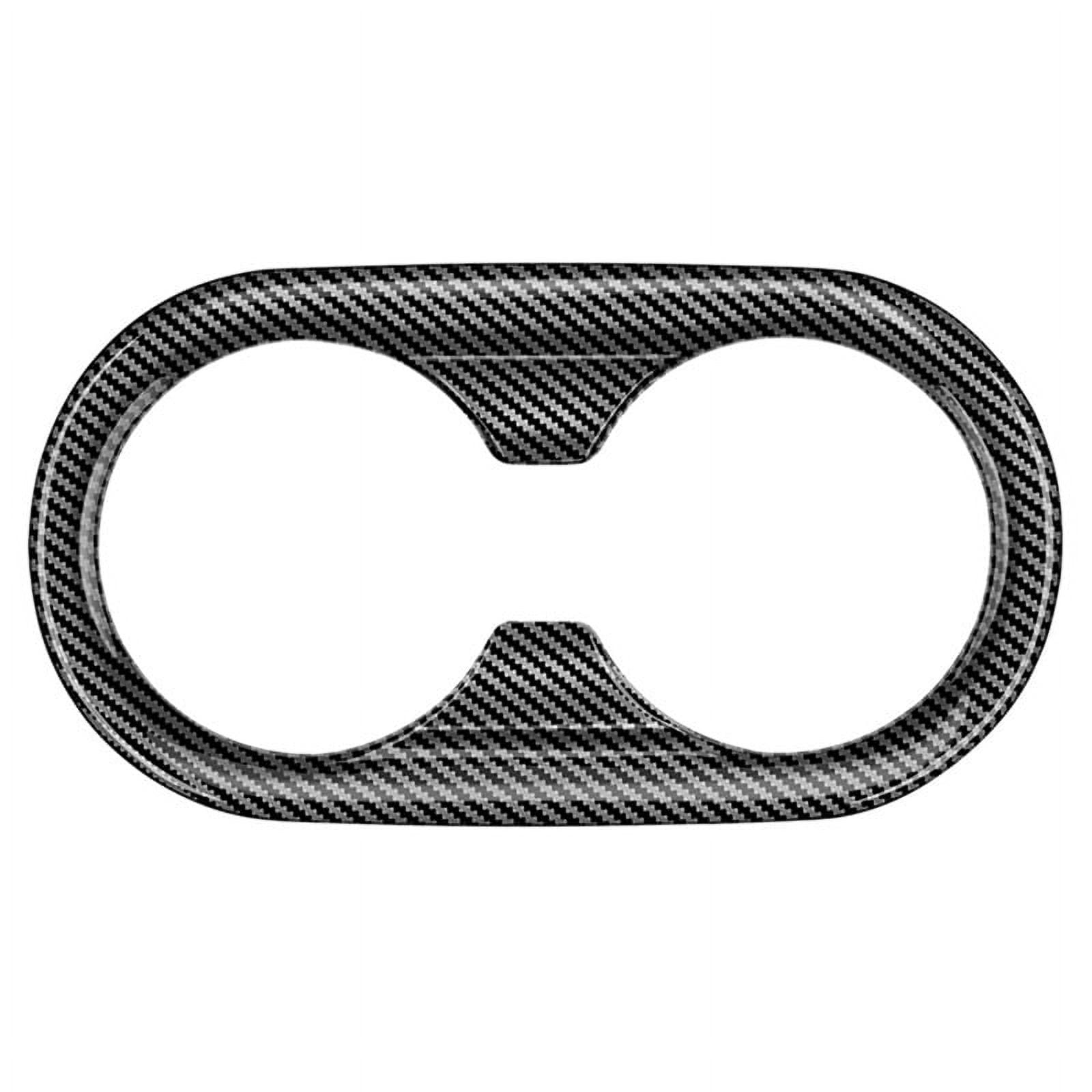Carbon Fiber Car Rear Water Cup Holder Frame Trim ABS Stickers for