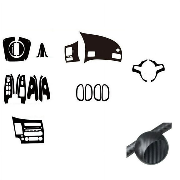 Carbon Fiber Color Interior Panel Decal Trim Set for Honda Civic 2006-2011 LHD