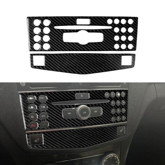Carbon Fiber Console CD Panel Trim for C Class W204 2007-10 Type D Auto Accessories