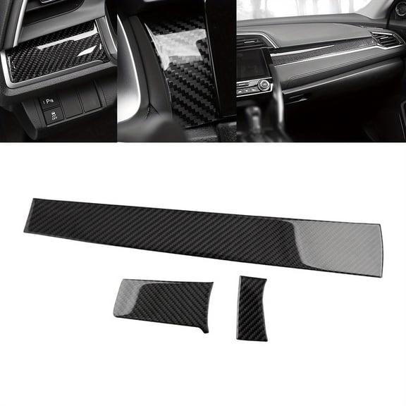 Carbon Fiber Dashboard Trim Sticker for Honda Civic 20162021, Center Console Interior Cover, Scratch-Resistant