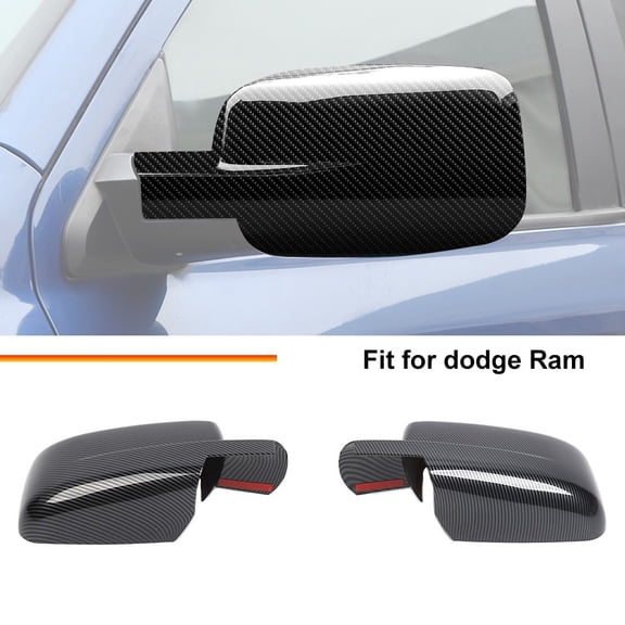 Carbon Fiber Door Mirrors Decor Accessories Cover Trim Caps For Ram 1500 2009-18