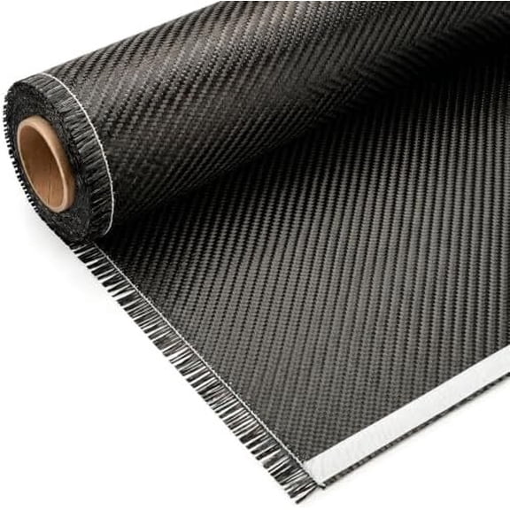 Carbon Fiber Fabric 6.5ft x 12", 3K/220g 2x2 Twill Weave, Black